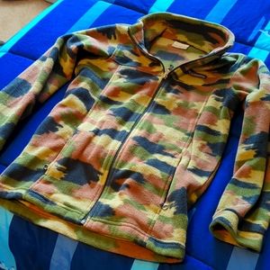 Youth Columbia Camo Zip-Up Fleece Size Medium